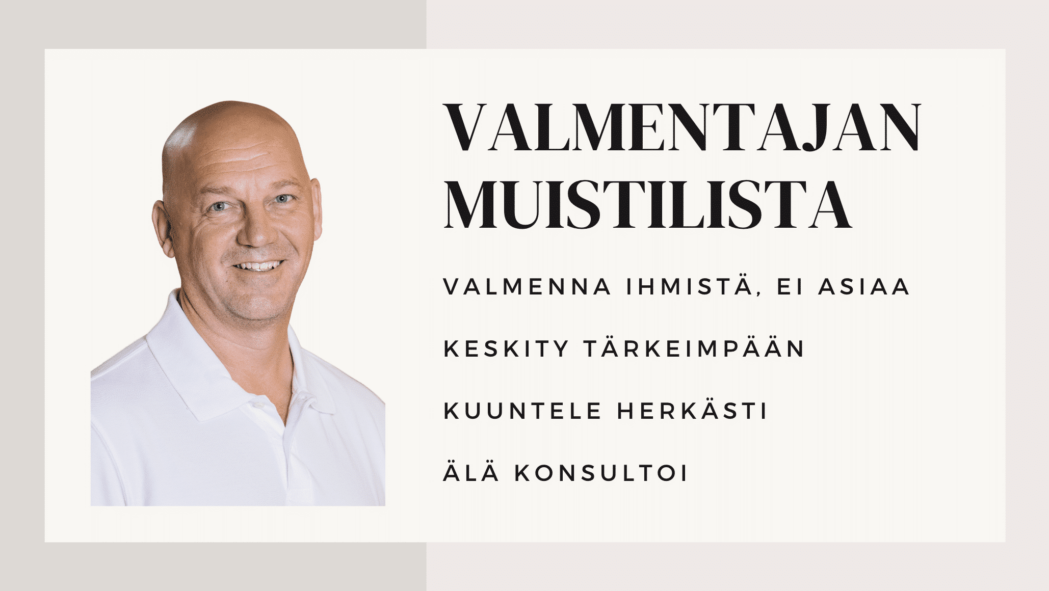 valmentajan vinkit