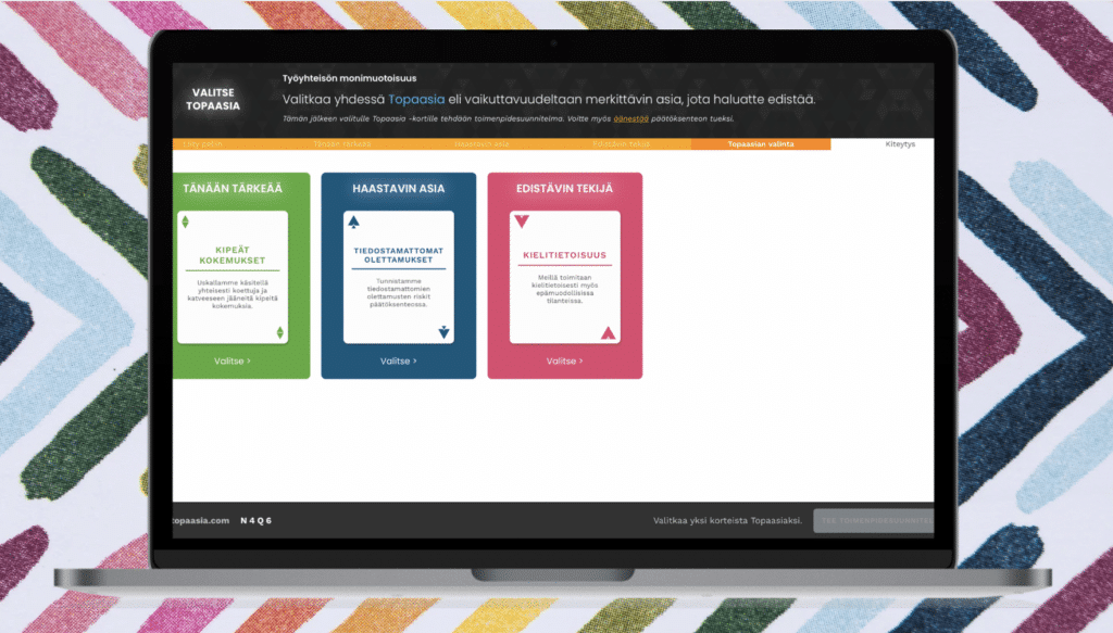 monimuotoisuuden kehittaminen topaasian valinta