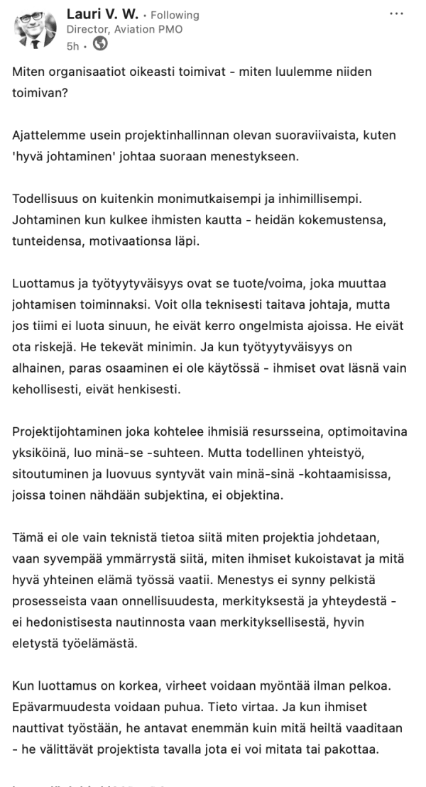 laurivw miten organisaatiot toimivat